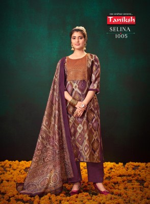 Selina vol 1 by Taniksh Maslin printed embroidered kurti pant and dupatta catalogue at affordable rate  readymade suit catalogs