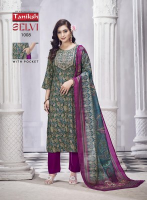 Selvi vol 2 by Taniksh reyon foil printed kurti pant and dupatta catalogue at affordable rate readymade suit catalogs