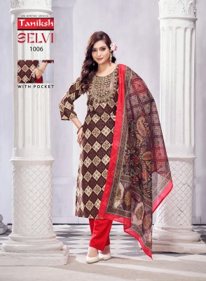 Selvi vol 2 by Taniksh reyon foil printed kurti pant and dupatta catalogue at affordable rate readymade suit catalogs