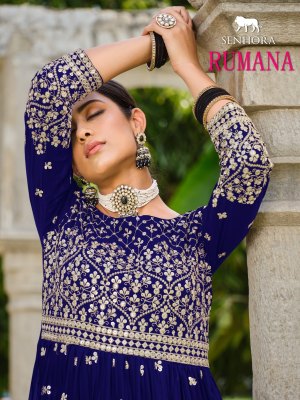 Senhora by rumana pure georgette fancy sharara suit catalogue at low rate Senhora