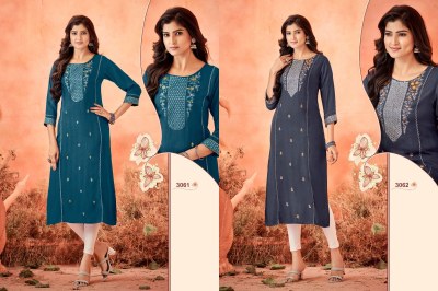 Serena vol 10 by Ladies Flavour reyon heavy embroidered Kurti Catalogue at affordable rate kurtis catalogs