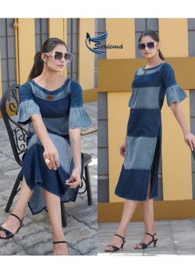 Seriema by Kumb capture 6 cotton denim fancy kurti catalogue at affordable rate kurtis catalogs