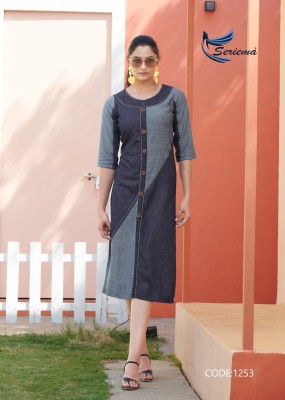 Seriema by Kumb capture 6 cotton denim fancy kurti catalogue at affordable rate kurtis catalogs