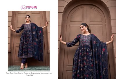 Shagun by Poonam Heavy reyon foil printed Kurti pant and dupatta collection at low rate readymade suit catalogs