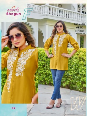 Shagun by aanchi fancy embroidered work short top western wear catalogue at low rate western wear catalogs