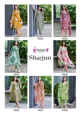 Shagun vol 4 by Mystic 9 premium reyon capsual foil printed readymade suit catalogue  readymade suit catalogs