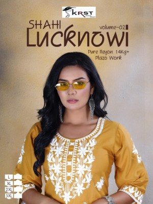 Shahi lucknowi vol 2 by KRTS Pure reyon readymade suit catalogue with low rate wholesale catalogs
