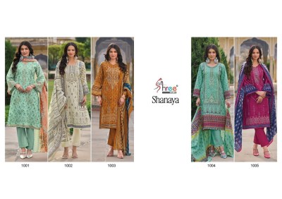 Shanaya by Shree fab pure cotton heavy embroidered unstitched suit catalogue at affordable rate salwar kameez catalogs