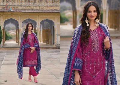 Shanaya by Shree fab pure cotton heavy embroidered unstitched suit catalogue at affordable rate salwar kameez catalogs