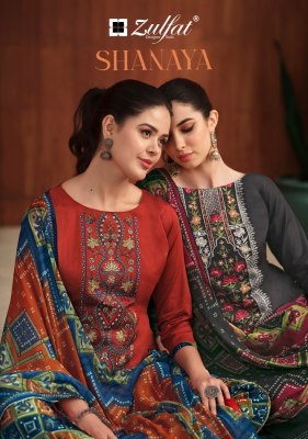 Shanaya by Zulfat fancy pure heavy jam cotton unstitched dress material catalogue at affordable rate Zulfat 