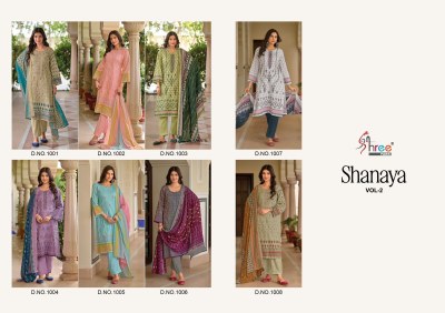 Shanaya vol 2 by shree fab pure cotton embroidered unstitched suit catalogue dress material catalogs