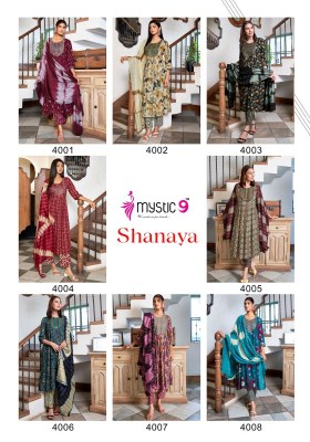 Shanaya vol 4 by Mystic 9 Premium quality reyon foil printed readymade suit catalogue at low rate readymade suit catalogs