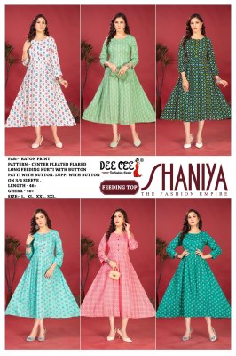 Shaniya by Deecee Center palted Flared long feeding kurti catalogue at amavi expo kurtis catalogs