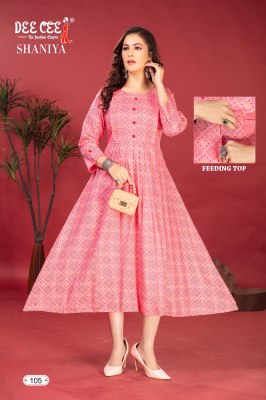 Shaniya by Deecee Center palted Flared long feeding kurti catalogue at amavi expo kurtis catalogs