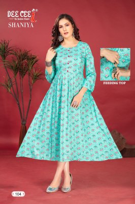 Shaniya by Deecee Center palted Flared long feeding kurti catalogue at amavi expo kurtis catalogs