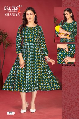 Shaniya by Deecee Center palted Flared long feeding kurti catalogue at amavi expo kurtis catalogs