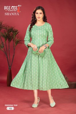 Shaniya by Deecee Center palted Flared long feeding kurti catalogue at amavi expo kurtis catalogs