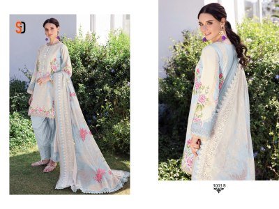 Sharaddha Designer Needle Wonder Vol 03 Unstitched Pure Cotton Embroidered Top  Solid Cotton Bottom And Cotton Chiffon Embroidery Dupatta Wholesale  dress material catalogs