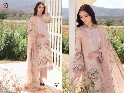 Sharaddha Designer Needle Wonder Vol 03 Unstitched Pure Cotton Embroidered Top  Solid Cotton Bottom And Cotton Chiffon Embroidery Dupatta Wholesale  dress material catalogs