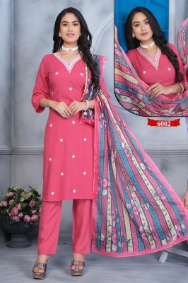 Shararat vol 3 by Kashida heavy reyon v neck top bottom and dupatta collection Kashida