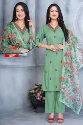 Shararat vol 3 by Kashida heavy reyon v neck top bottom and dupatta collection readymade suit catalogs