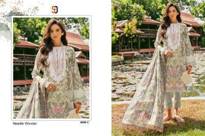 Sharddha designer by Needle wonder vol 4 pure cotton embroidered dress material collection salwar kameez catalogs