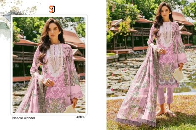 Sharddha designer by Needle wonder vol 4 pure cotton embroidered dress material collection salwar kameez catalogs