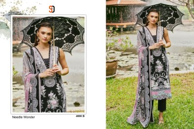 Sharddha designer by Needle wonder vol 4 pure cotton embroidered dress material collection salwar kameez catalogs