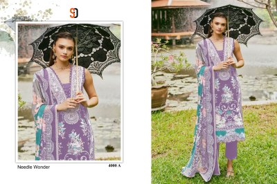 Sharddha designer by Needle wonder vol 4 pure cotton embroidered dress material collection salwar kameez catalogs