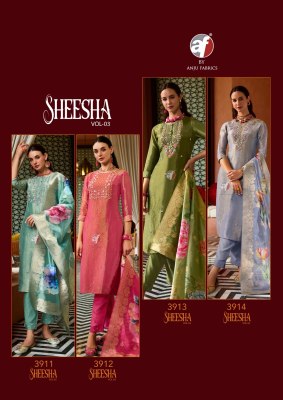 Sheesha vol 3 by anju fabric pure silk heavy hand work kurti pantand dupatta catalogue at affordable rate readymade suit catalogs