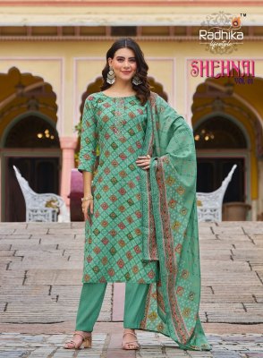 Shehnai vol 1 by Radhika life style printed hand work kurti pant and dupatta catalogue at low rate readymade suit catalogs