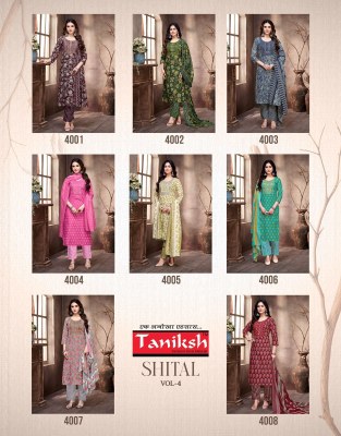 Shital vol 4 by Taniksh Cambric cotton readymade suit catalogue at affordable rate readymade suit catalogs