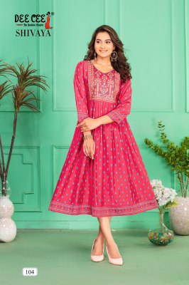 Shivaya by Deecee screen printed Flared Long kurti catalogue at affordable rate kurtis catalogs