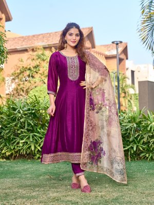 Shobha by Aanchi Vichitra Silk Flair top with pant and dupatta collection at low rate readymade suit catalogs