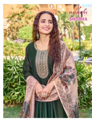 Shobha by Aanchi Vichitra Silk Flair top with pant and dupatta collection at low rate readymade suit catalogs