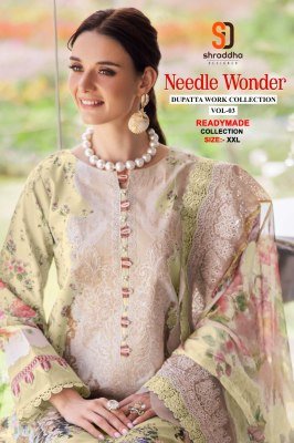Shraddha Designer Readymade Cotton Suits  Needle Wonder Vol-03 Lawn Collection and Wholesale Readymade Suits wholesale catalogs