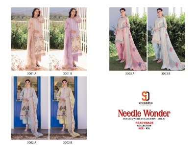 Shraddha Designer Readymade Cotton Suits  Needle Wonder Vol-03 Lawn Collection and Wholesale Readymade Suits readymade suits