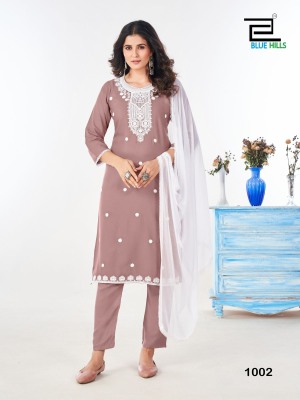 Shraddha by Blue hills fancy embroidered pant and dupatta catalogue at affordable rate readymade suit catalogs