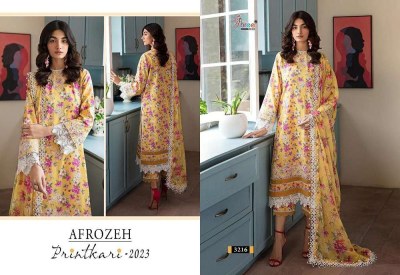 Shree Fab Afrozeh Printkari 2023 pure lawn printed chiffon dupatta Pakistani suits catalogue wholesale  pakistani suit catalogs