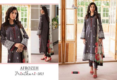 Shree Fab Afrozeh Printkari 2023 pure lawn printed chiffon dupatta Pakistani suits catalogue wholesale  pakistani suit catalogs