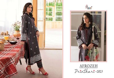 Shree Fab Afrozeh Printkari 2023 pure lawn printed chiffon dupatta Pakistani suits catalogue wholesale  pakistani suit catalogs