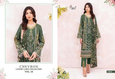 Shree Fab Chevron Luxury Lawn Collection Vol 18 Pure Lawn Cotton Embroidery Work Pakistani suits catalogue wholesaler  pakistani suit catalogs