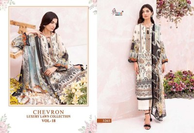 Shree Fab Chevron Luxury Lawn Collection Vol 18 Pure Lawn Cotton Embroidery Work Pakistani suits catalogue wholesaler  pakistani suit catalogs