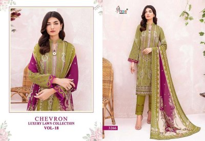 Shree Fab Chevron Luxury Lawn Collection Vol 18 Pure Lawn Cotton Embroidery Work Pakistani suits catalogue wholesaler  pakistani suit catalogs