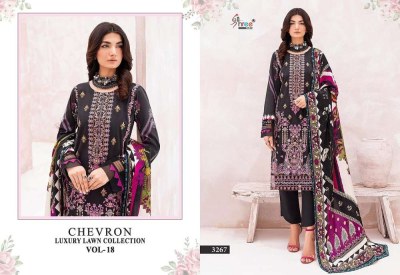 Shree Fab Chevron Luxury Lawn Collection Vol 18 Pure Lawn Cotton Embroidery Work Pakistani suits catalogue wholesaler  pakistani suit catalogs