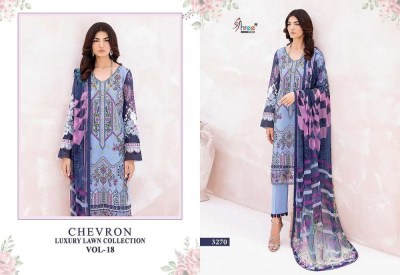 Shree Fab Chevron Luxury Lawn Collection Vol 18 Pure Lawn Cotton Embroidery Work Pakistani suits catalogue wholesaler  pakistani suit catalogs