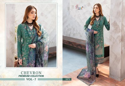 Shree Fab Chevron Premium Collection Vol 7 Pure Cotton Self Embordered With Patch Cotton dupatta Pakistani suits wholesale  pakistani suit catalogs