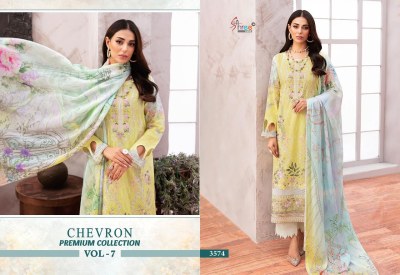 Shree Fab Chevron Premium Collection Vol 7 Pure Cotton Self Embordered With Patch Cotton dupatta Pakistani suits wholesale  pakistani suit catalogs