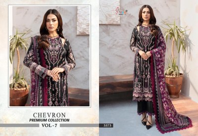 Shree Fab Chevron Premium Collection Vol 7 Pure Cotton Self Embordered With Patch Cotton dupatta Pakistani suits wholesale  pakistani suit catalogs