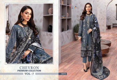 Shree Fab Chevron Premium Collection Vol 7 Pure Cotton Self Embordered With Patch Cotton dupatta Pakistani suits wholesale  pakistani suit catalogs